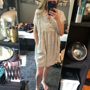 Black and white polka dot babydoll dress